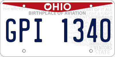 OH license plate GPI1340