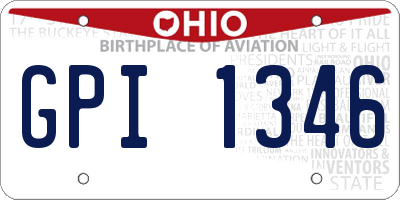 OH license plate GPI1346