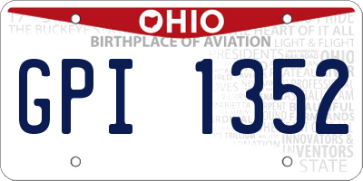 OH license plate GPI1352