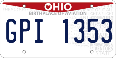 OH license plate GPI1353