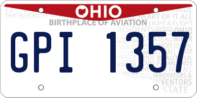 OH license plate GPI1357