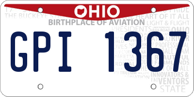 OH license plate GPI1367