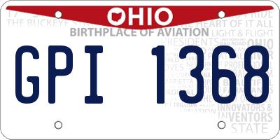 OH license plate GPI1368
