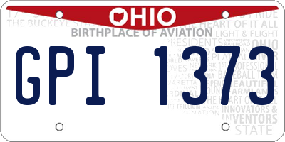 OH license plate GPI1373