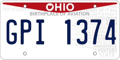 OH license plate GPI1374