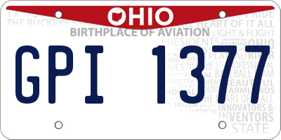 OH license plate GPI1377
