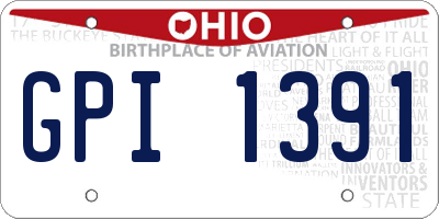 OH license plate GPI1391