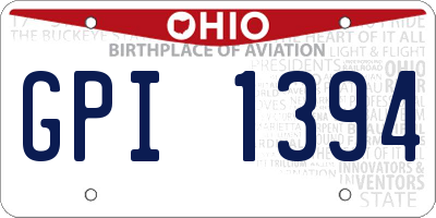 OH license plate GPI1394