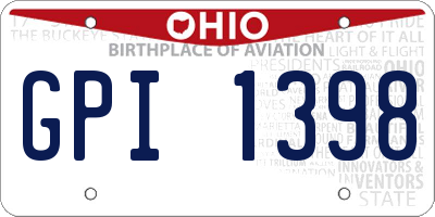 OH license plate GPI1398