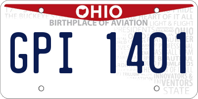 OH license plate GPI1401
