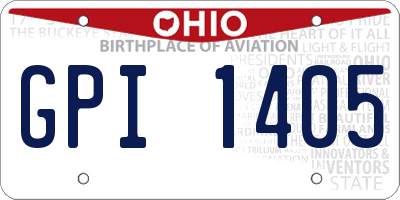 OH license plate GPI1405