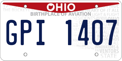 OH license plate GPI1407