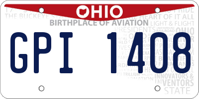 OH license plate GPI1408