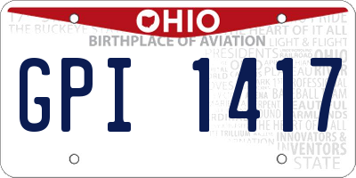 OH license plate GPI1417