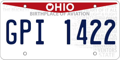 OH license plate GPI1422