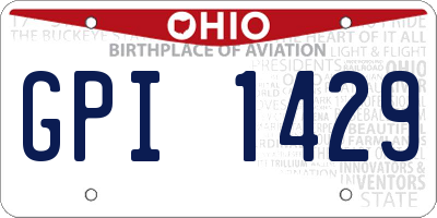 OH license plate GPI1429