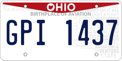 OH license plate GPI1437