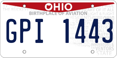 OH license plate GPI1443