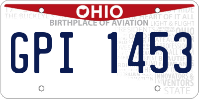 OH license plate GPI1453