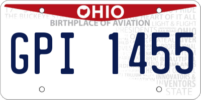OH license plate GPI1455