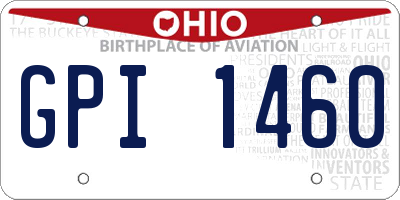 OH license plate GPI1460