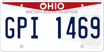 OH license plate GPI1469