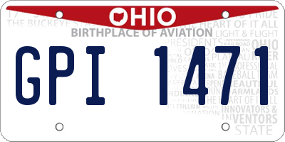 OH license plate GPI1471