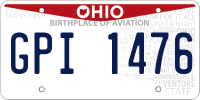 OH license plate GPI1476
