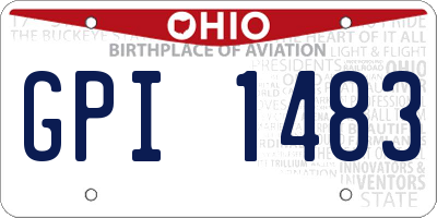 OH license plate GPI1483