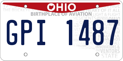 OH license plate GPI1487