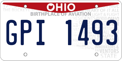 OH license plate GPI1493
