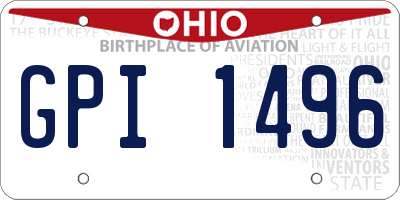 OH license plate GPI1496