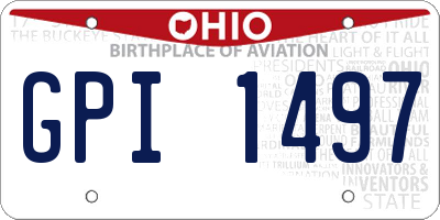 OH license plate GPI1497