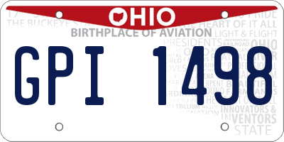 OH license plate GPI1498