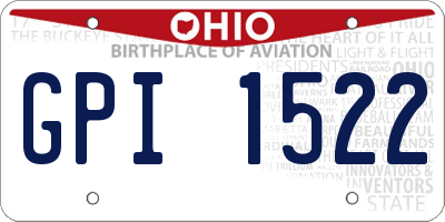 OH license plate GPI1522