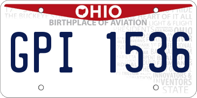 OH license plate GPI1536