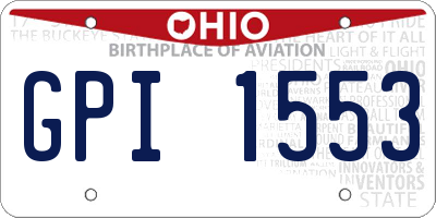 OH license plate GPI1553