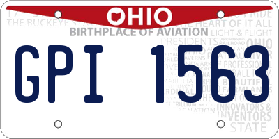 OH license plate GPI1563