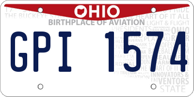 OH license plate GPI1574