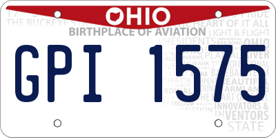 OH license plate GPI1575