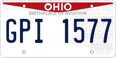 OH license plate GPI1577