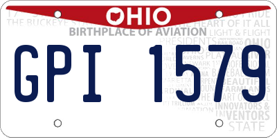 OH license plate GPI1579