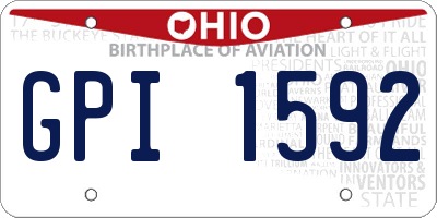 OH license plate GPI1592