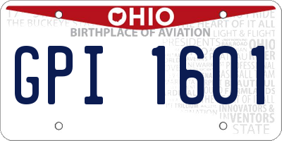 OH license plate GPI1601