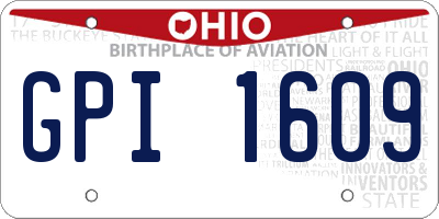 OH license plate GPI1609