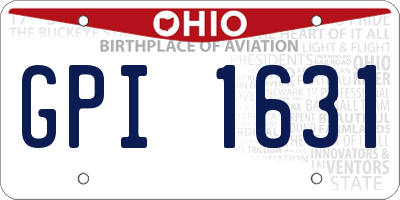 OH license plate GPI1631
