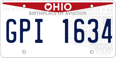 OH license plate GPI1634