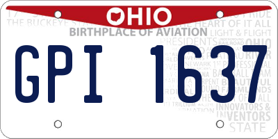 OH license plate GPI1637
