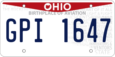 OH license plate GPI1647