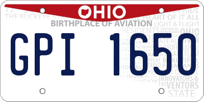OH license plate GPI1650